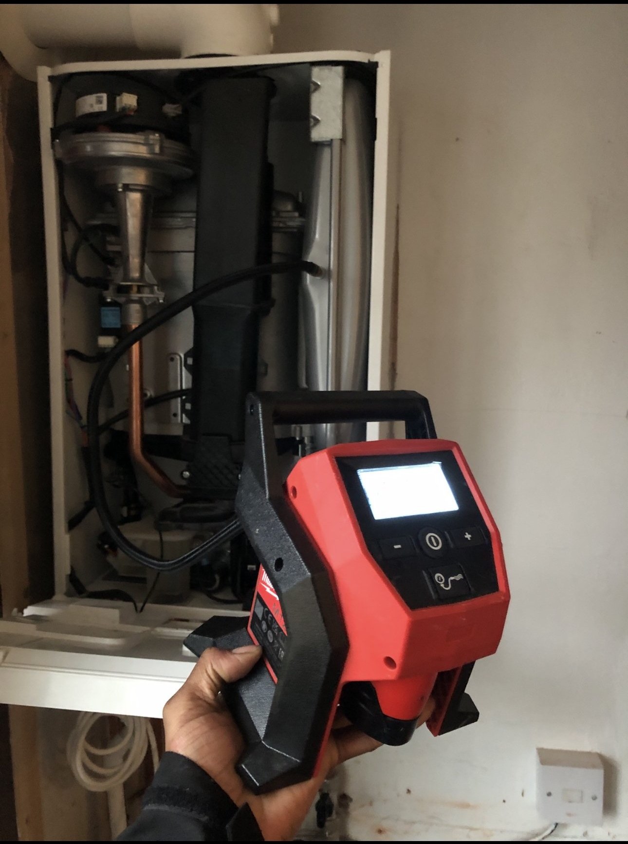 Internal boiler components during service